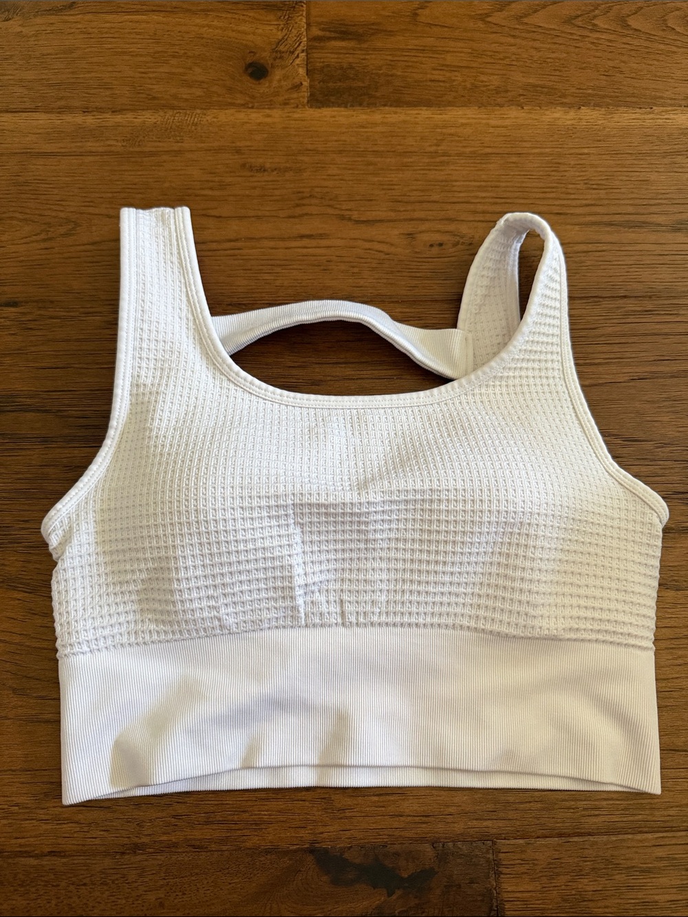 Yogalicious Classic White Ribbed Sports Bra